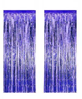 2 Lİ SET METALİZE FON SÜSÜ ASMALI 50X230 CM LACİVERT