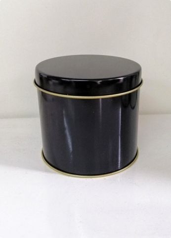 12 Li 8x6,5 Cm Siyah Büyük Teneke Mum Kutusu