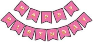 FLAMA BAYRAK HAPPY BİRTHDAY SET PEMBE