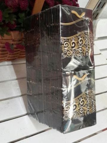 50 Li Siyah Körüklü Karton Poşet 8 x 11 Cm