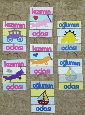 Renkli ahşap Kızımın & Oğlumun odası