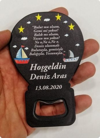 Uv Baskılı Mıknatıslı Gemi Balon Açacak (11.5*7.5cm)