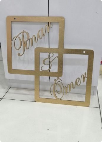 Özel kaplamalı Ahşap dikdörtgen iç içe isimlik