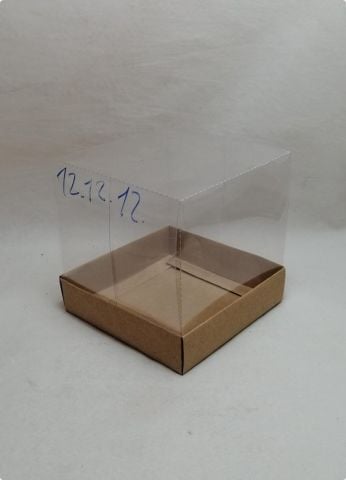 12x12x12 cm Altı Kraft Karton Üstü Asetat  Kutu