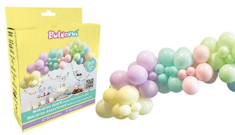 BALON DEKORANSYONU 3 LÜ SET MAKARON SET:70 KL:6