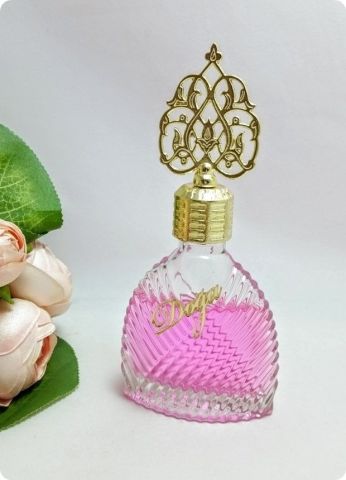 12 li Metal Güneş Tepelikli Diva Yassı Cam Kolonya Şişesi 50 cc