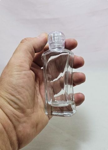 Kristalize Pvc Taç Kapaklı Dikdörtgen Cam  Şişe