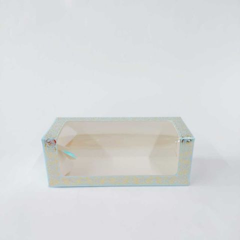 8X8X21 Cm Altın Yaldızlı Pencereli Bebek Hediyelik Kutu