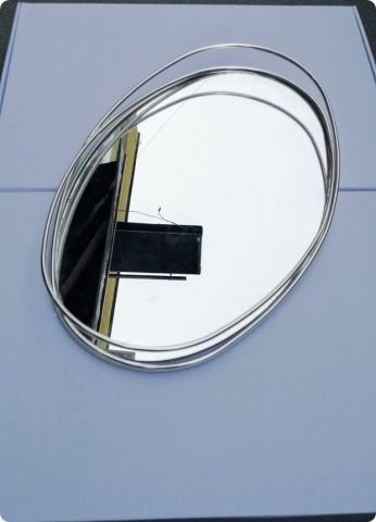 Oval Aynalı Metal Nişan Tepsisi