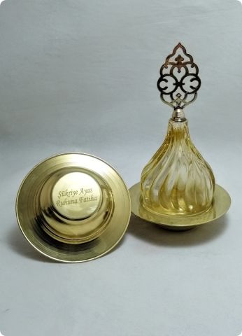 10 Lu İsim yazılı Büyük Boy Mevlana Üfleme Cam Lokumluk