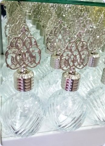 12 li Metal Güneş Tepelikli Diva Top Cam Kolonya Şişesi