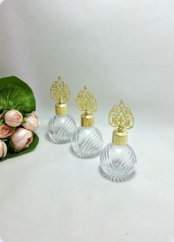 12 li Metal Güneş Tepelikli Diva Top Cam Kolonya Şişesi