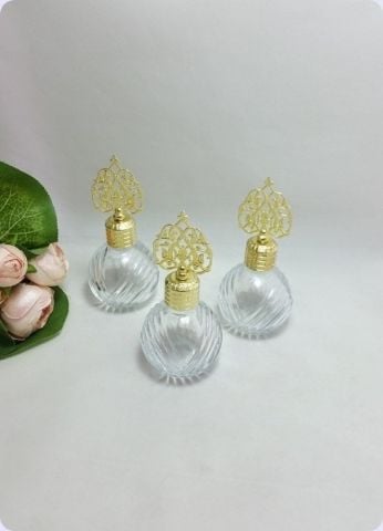 12 li Metal Güneş Tepelikli Diva Top Cam Kolonya Şişesi