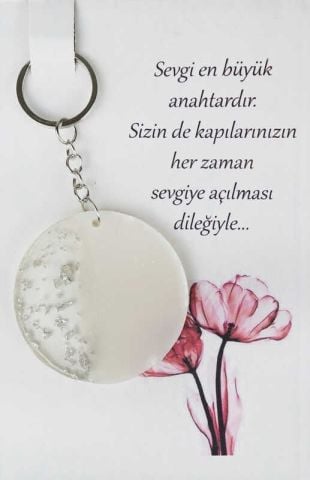 25 Lİ EPOKSİ ANAHTARLIK KARTLI YUVARLAK GÜMÜŞ