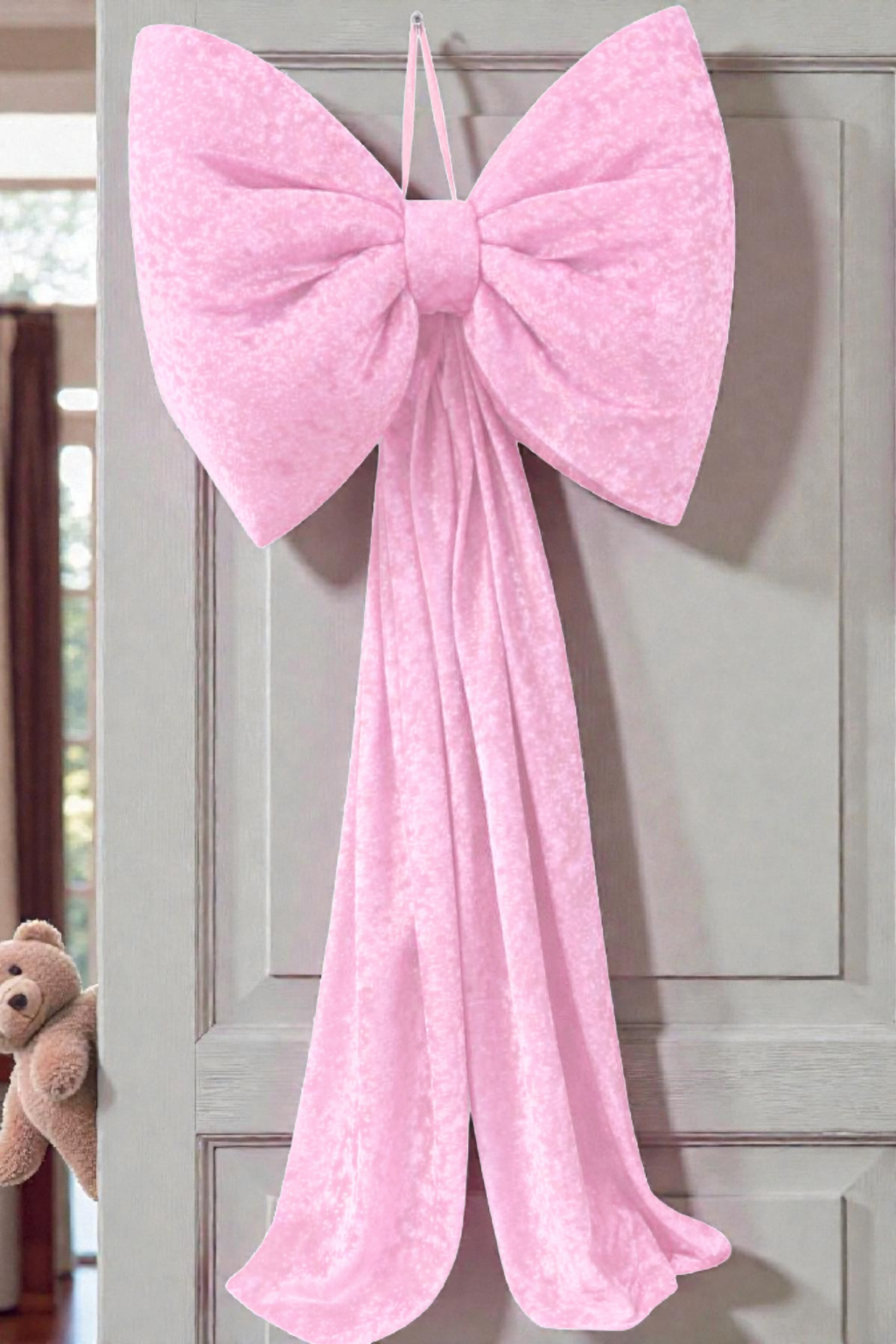 Kadife büyük fiyonk kapı süsü(45×100cm)