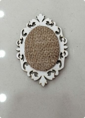Ahşap çuval mıknatıslı süs (Kenarı desenli)