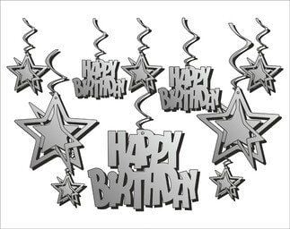 ORTA SÜS 3 BOYUTLU HAPPY BIRTHDAY GÜMÜŞ