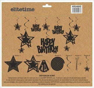 ORTA SÜS 3 BOYUTLU HAPPY BIRTHDAY GÜMÜŞ