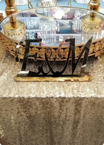 Masa Üstü Pleksi Ayna Harf İsimlik (Söz,Nişan,Nikah Masası)