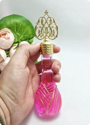 12 li Metal Tepelikli Yaldızlı Diva İksir Cam Kolonya Şişesi
