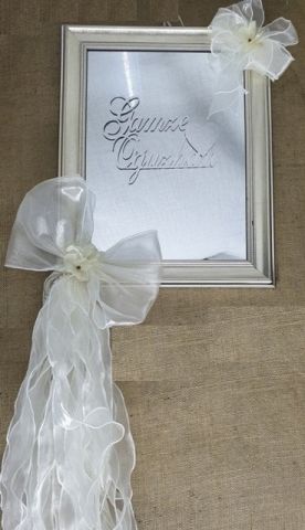Organze fiyonklu aynalı Çerçeve kapı süsü