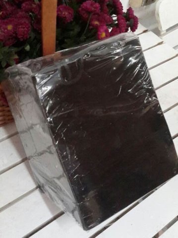 25 Li Siyah Körüklü Karton Çanta 14x17 Cm
