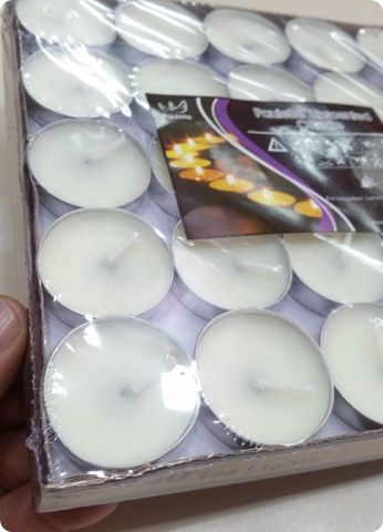50 li Tea light Yuvarlak Renkli Mum