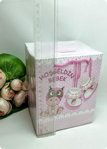 25 Li Hediyelik Bebek Patikli Karton Çanta - Poşet 14x17 Cm