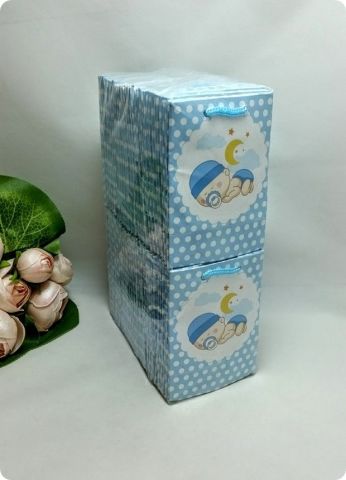 50 Li Yatan Bebek Mini Karton Çanta/Poşet  8x11 Cm