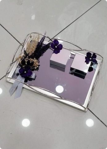 Süslü Dalgalı metal set (Damat Kahvesi / Tepsi)