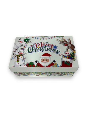 25x15x10 Cm Beyaz Merry Chiristmas Yazılı Hediye Karton Kutu