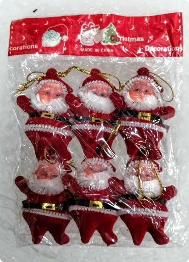 6'lı Mini noel baba süsleri
