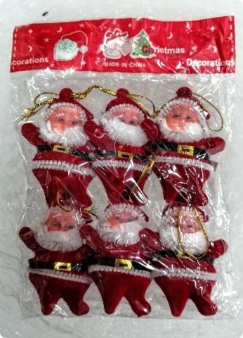 6'lı Mini noel baba süsleri