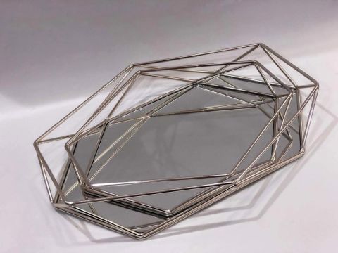 Prizma Aynalı Uzay Metal Tepsi