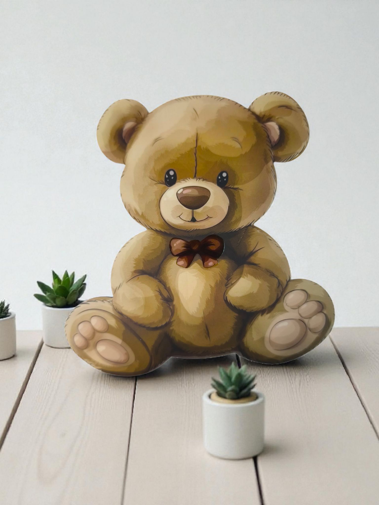 5 li Çift taraf baskılı Kahverengi ayıcık figür