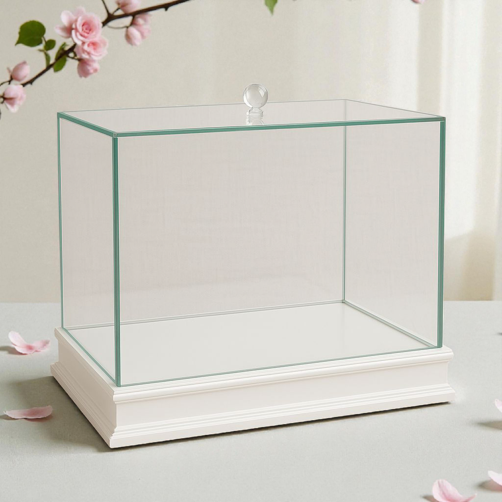 Beyaz Ahşap zeminli cam sandık