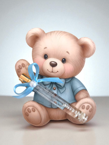 20 Adet Ayıcık dekorlu kolonyalı Hediyelik Cam Şişe