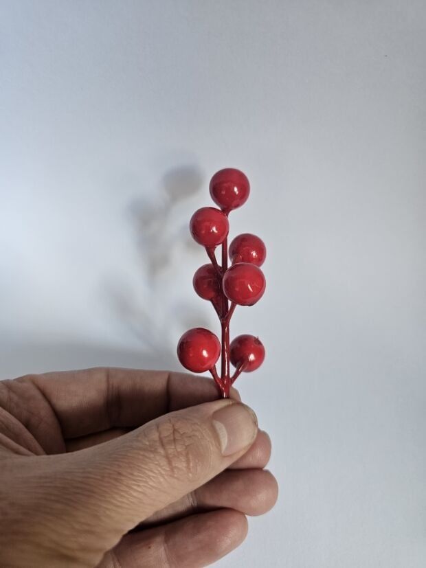 10 demet 7 Toplu Stick Kırmızı Yılbaşı Dalı