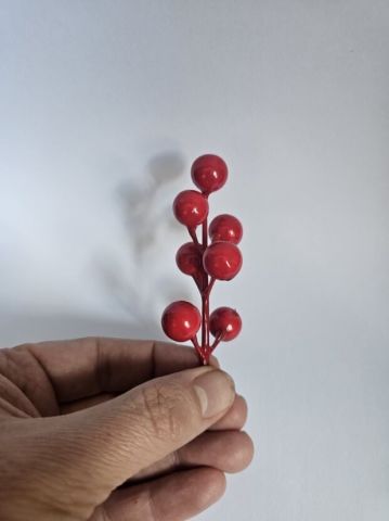 10 demet 7 Toplu Stick Kırmızı Yılbaşı Dalı