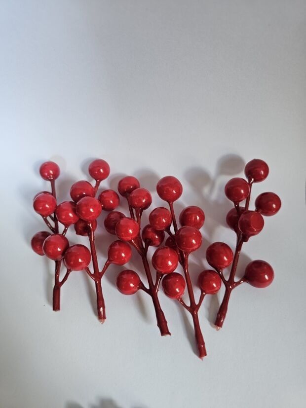 10 demet 7 Toplu Stick Kırmızı Yılbaşı Dalı