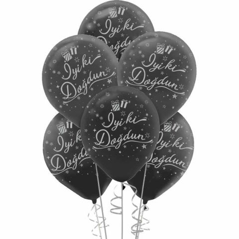 5 Adet İyiki Doğdun Baskılı Metalik Balon