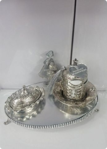 Oval Tepsili Damat Kahve Fincanı / Lokumluk Seti