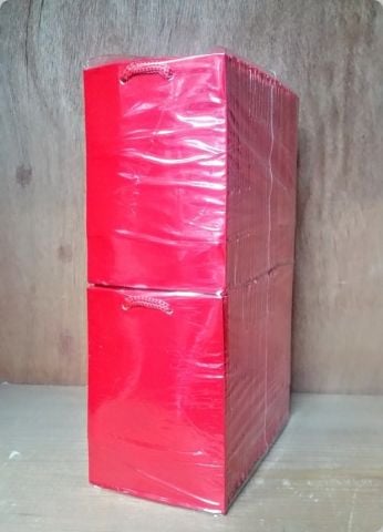 50 Li Kırmızı Karton Çanta/Poşet  8x11 Cm