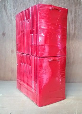 50 Li Kırmızı Karton Çanta/Poşet  8x11 Cm