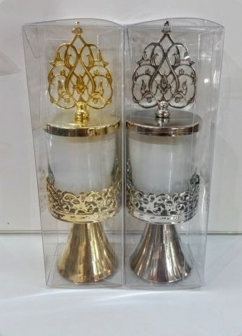 1 Paket Küçük Bardak Mumluk Ayaklık ve Tepelikli