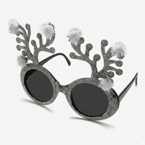 Yılbaşı gözlük Gümüş Dal desenli