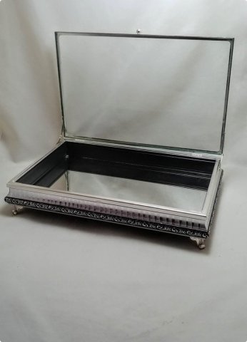 32x22 cm Altı Komple Ahşap Aynalı, Metal kenarlı Kapaklı Kız isteme / çikolata Kutusu