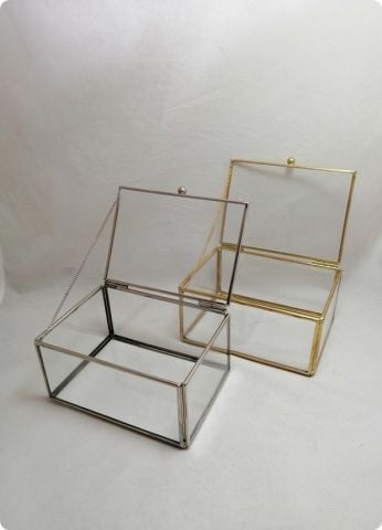 15*10*7cm Metal Kenarlı Kapaklı Küçük dikdörtgen kutu