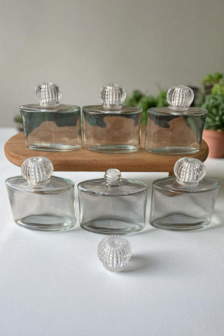 Cam 50 cc Yassı Şişe (Tane ile)