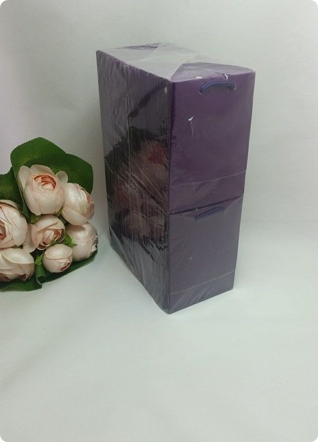 50 Li Mor Mini Karton Çanta 11x11 Cm